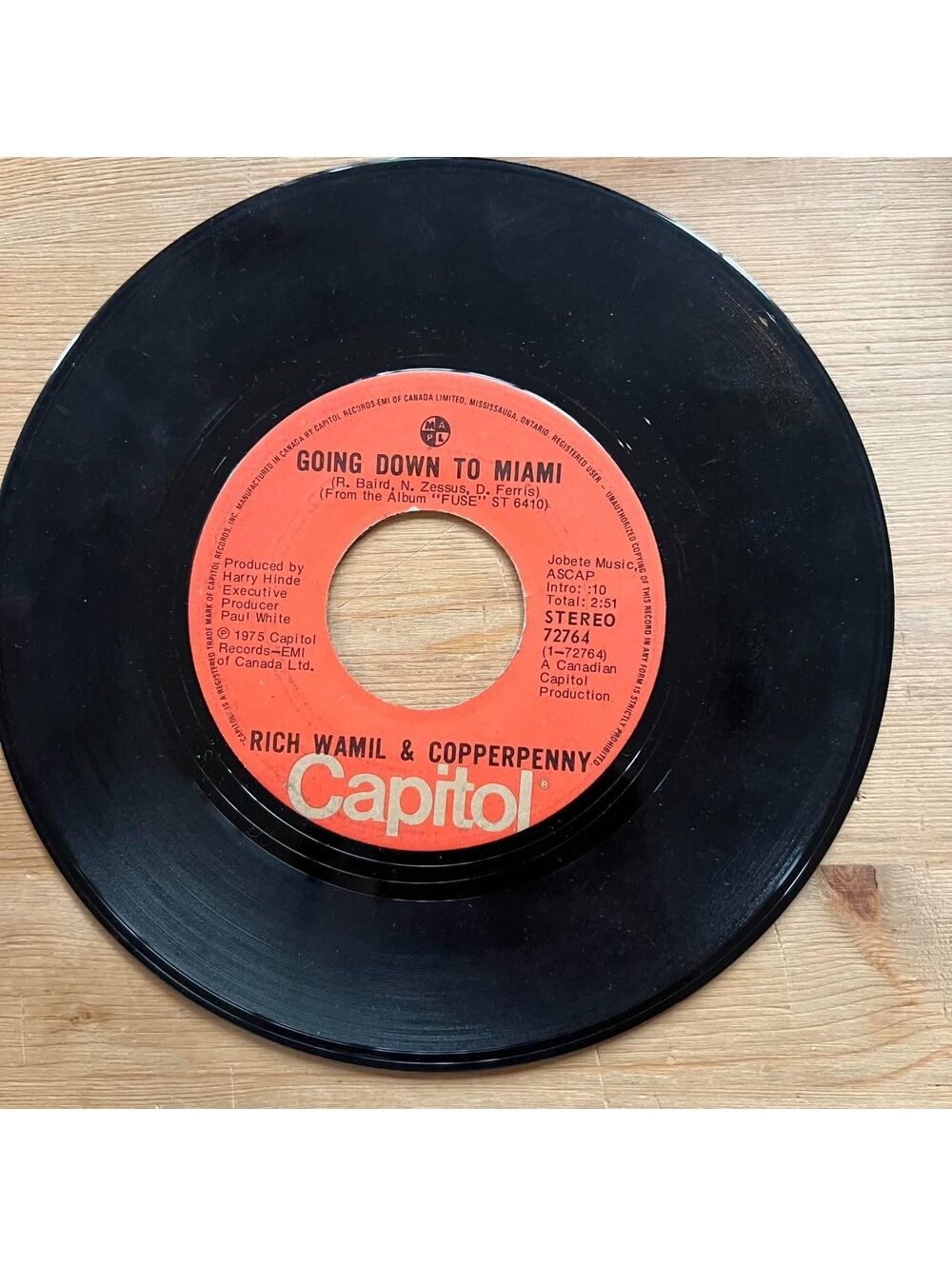 Rich Wamil & Copperpenny - Going Down to Miami/Mind over Matter 45rpm VG+ R14